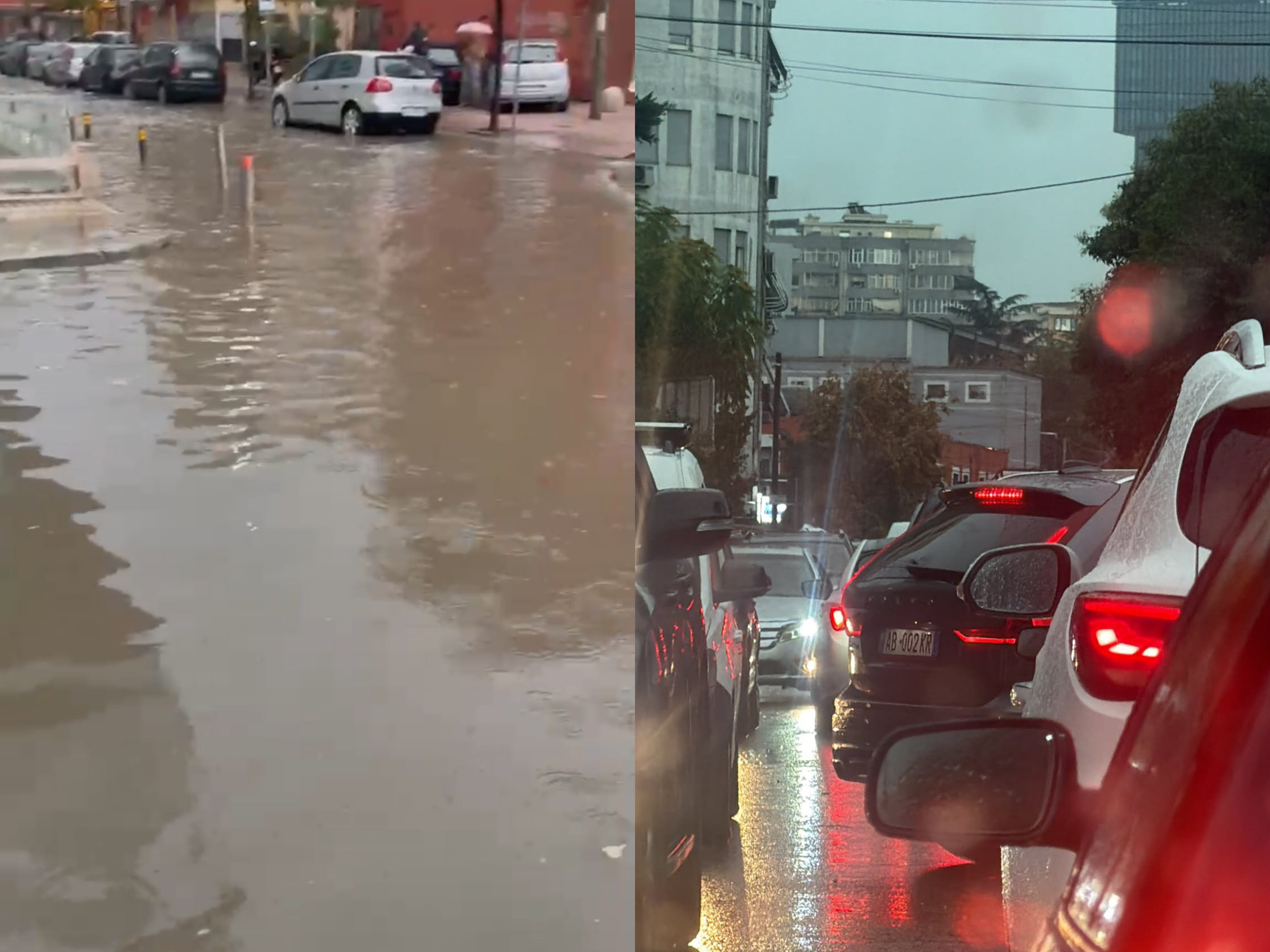 Shiu i rrëmbyeshëm vështirëson qarkullimin në Tiranë dhe disa qytete
