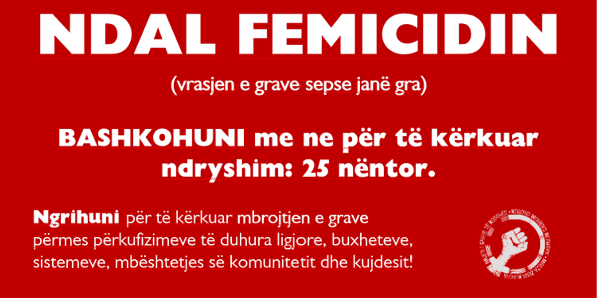 Pas vrasjes në Gjilan, Rrjeti i Grave kërkon masa ligjore kundër femicidit