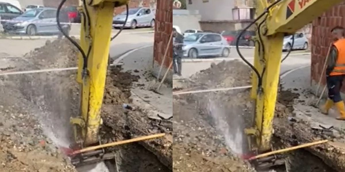 Ekipet e ujësjellësit në terren për riparimin e defektit në Gjakovë