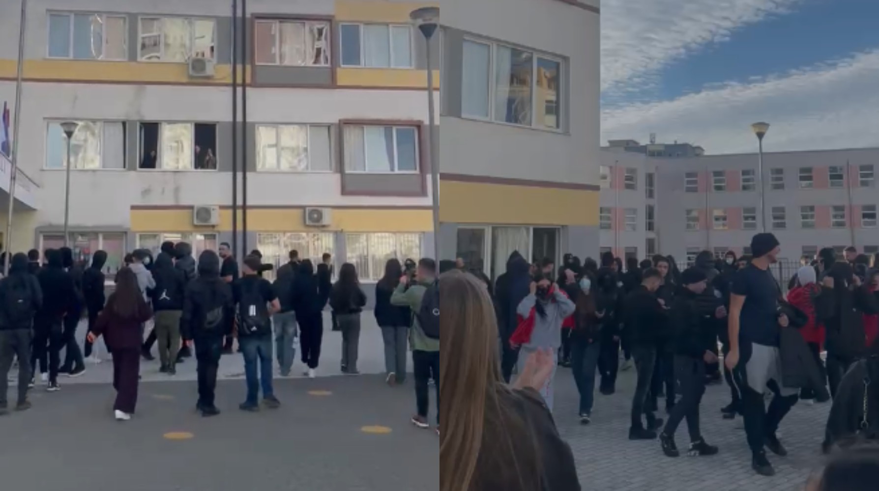 Protestuesit mblidhen te gjimnazet në Lezhë dhe bëjnë thirrje për bojkot